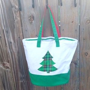Christmas tree canvas tote bag